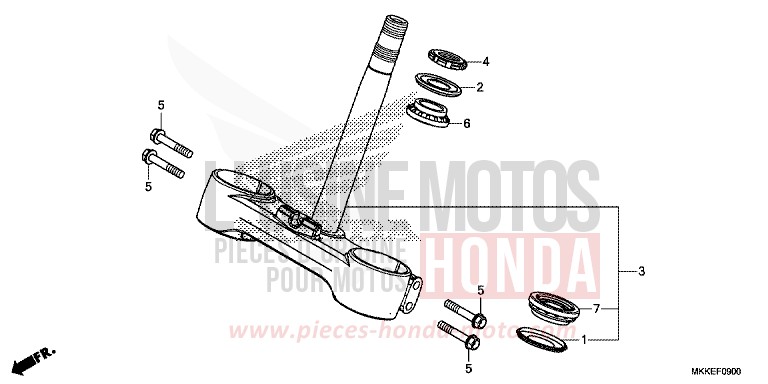 LENKSCHAFT von Africa Twin PEARL GLARE WHITE (NHB53HB) von 2019